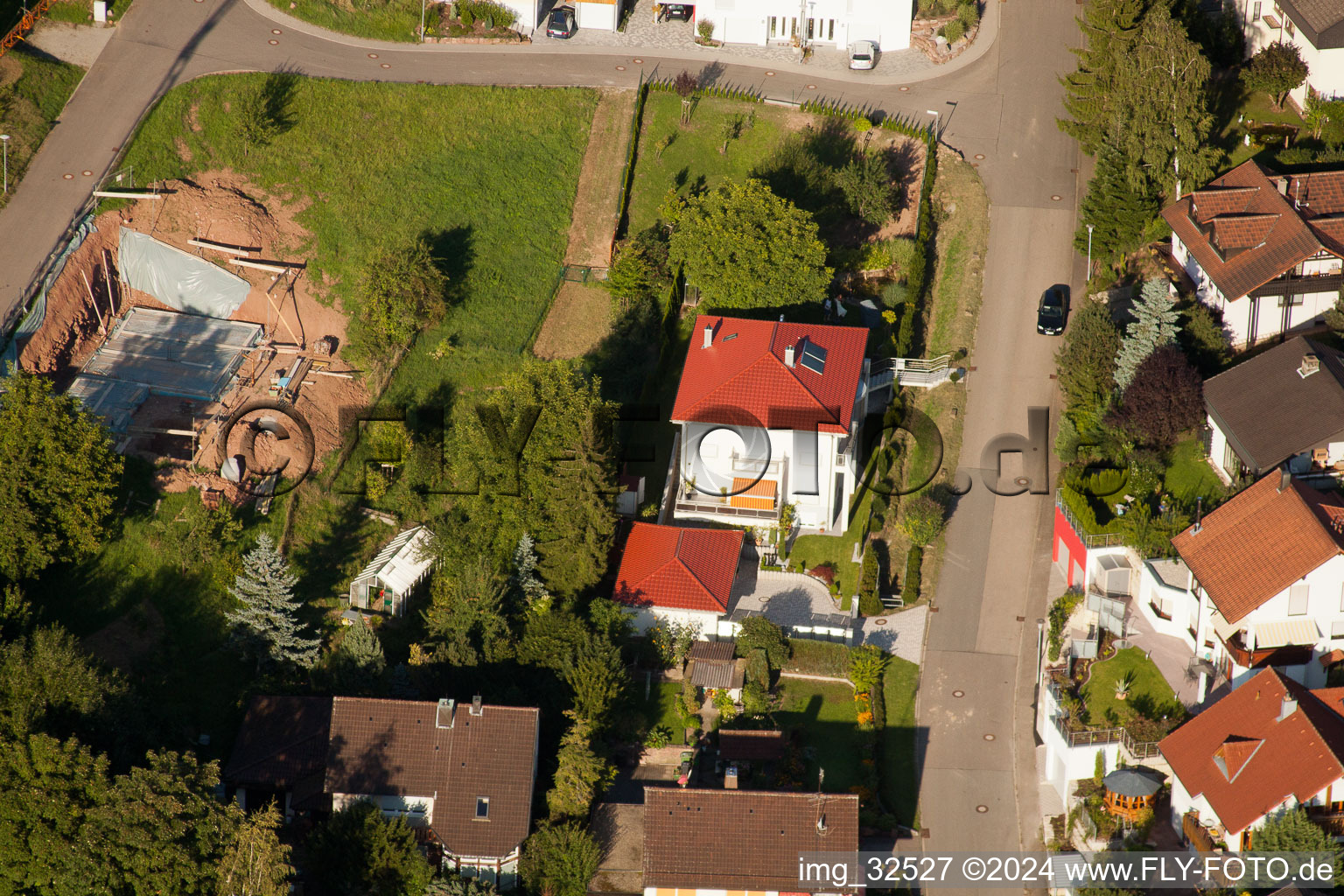 Aerial photograpy of Keltern in the state Baden-Wuerttemberg, Germany