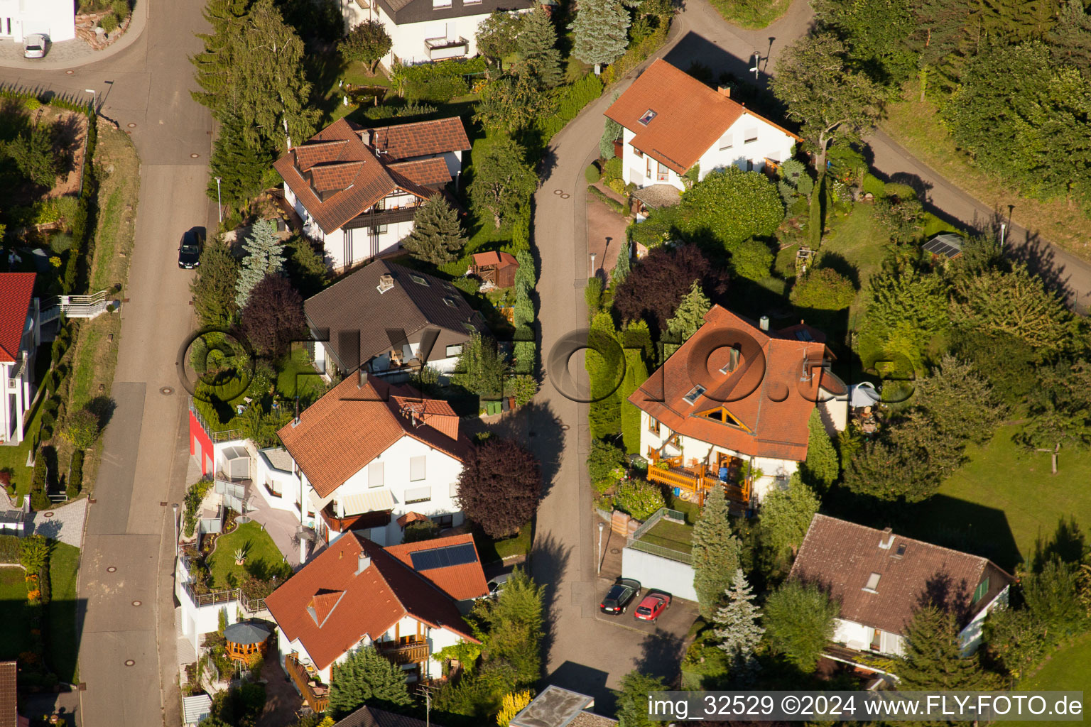 Keltern in the state Baden-Wuerttemberg, Germany seen from a drone