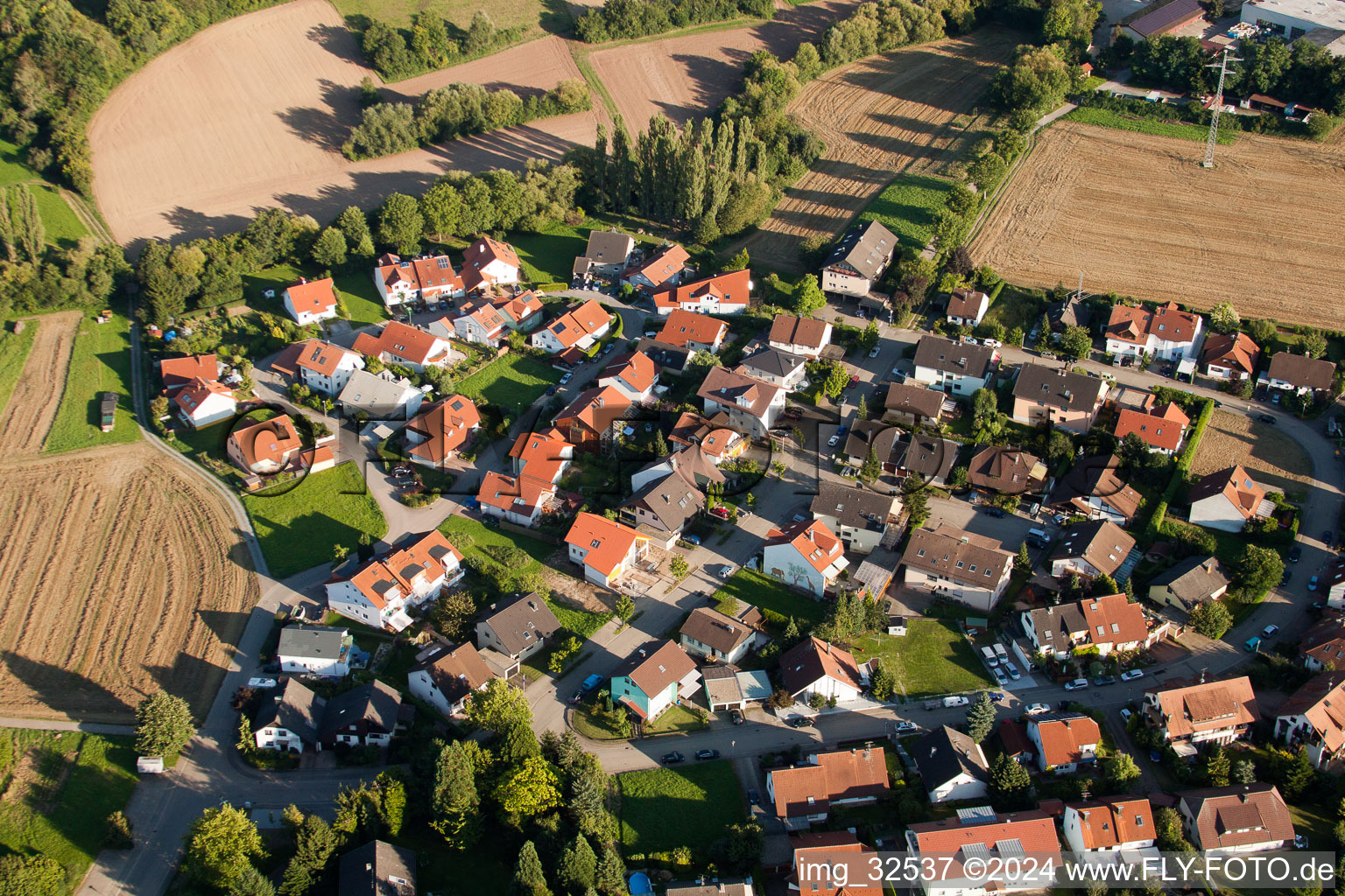 Keltern in the state Baden-Wuerttemberg, Germany from the plane