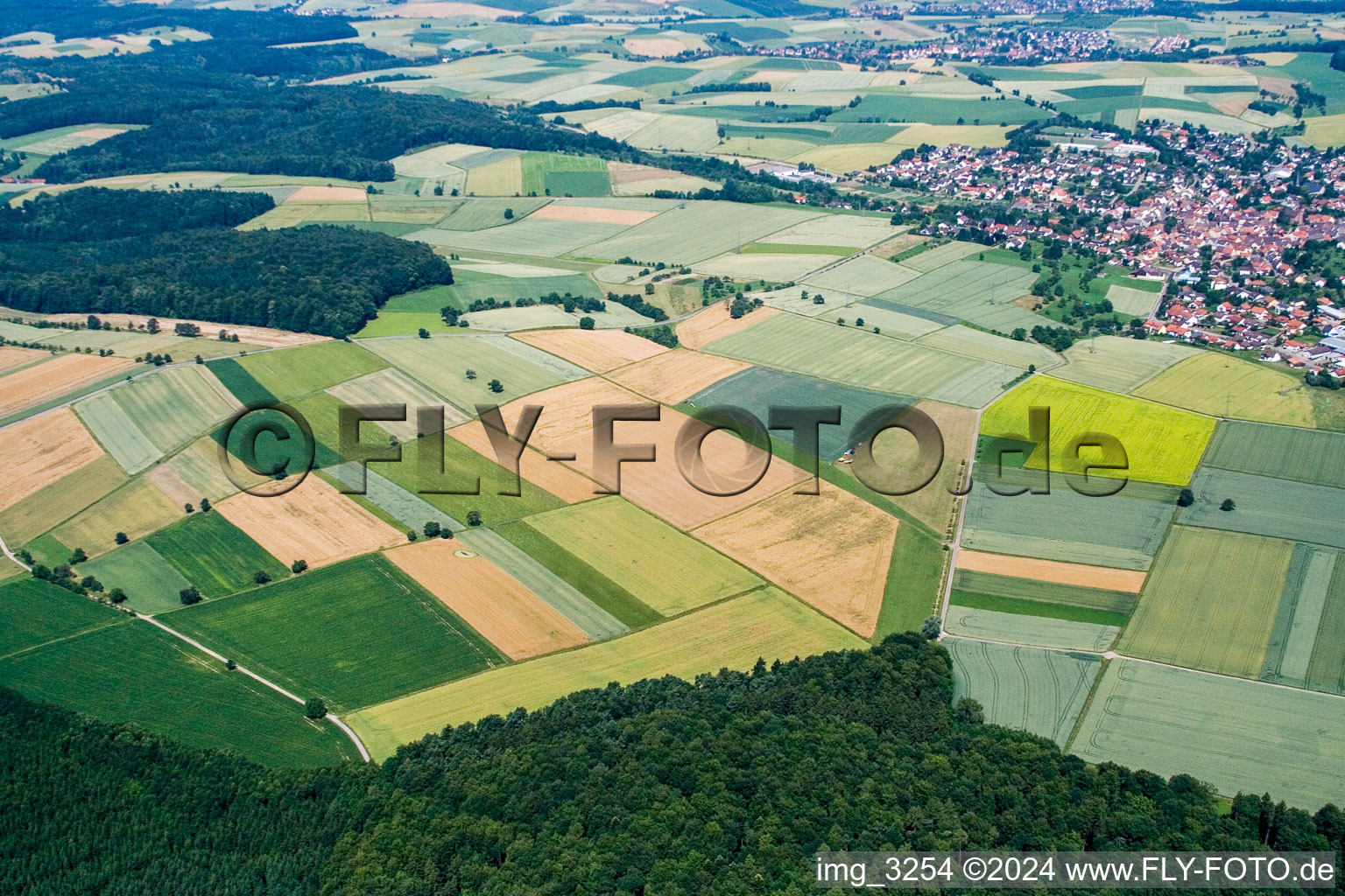 Aerial view of Epfenbach in the state Baden-Wuerttemberg, Germany