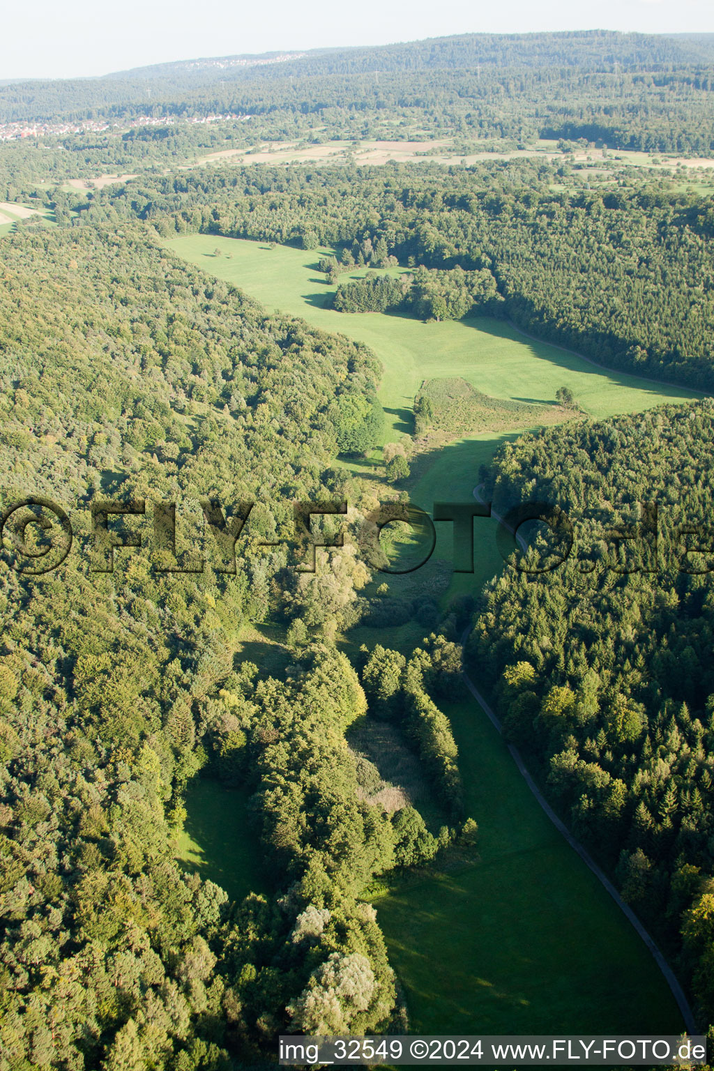 Kettelbachtal Nature Reserve in the district Obernhausen in Birkenfeld in the state Baden-Wuerttemberg, Germany out of the air