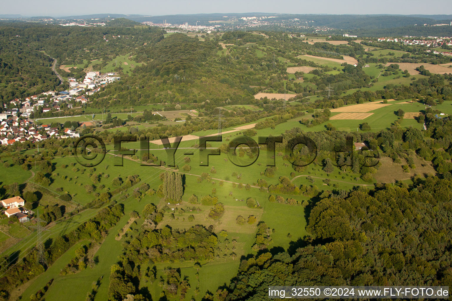 From the east in the district Dietlingen in Keltern in the state Baden-Wuerttemberg, Germany