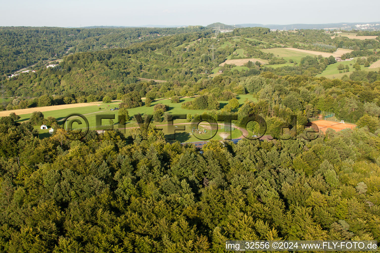 Sports fields Diellingen eV 1885 and tennis club in the district Dietlingen in Keltern in the state Baden-Wuerttemberg, Germany