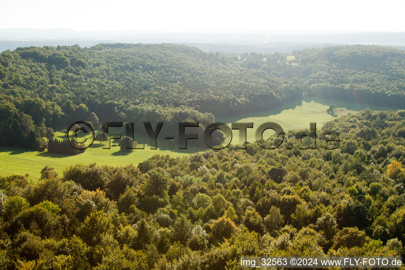 Kettelbachtal Nature Reserve in the district Obernhausen in Birkenfeld in the state Baden-Wuerttemberg, Germany from the drone perspective