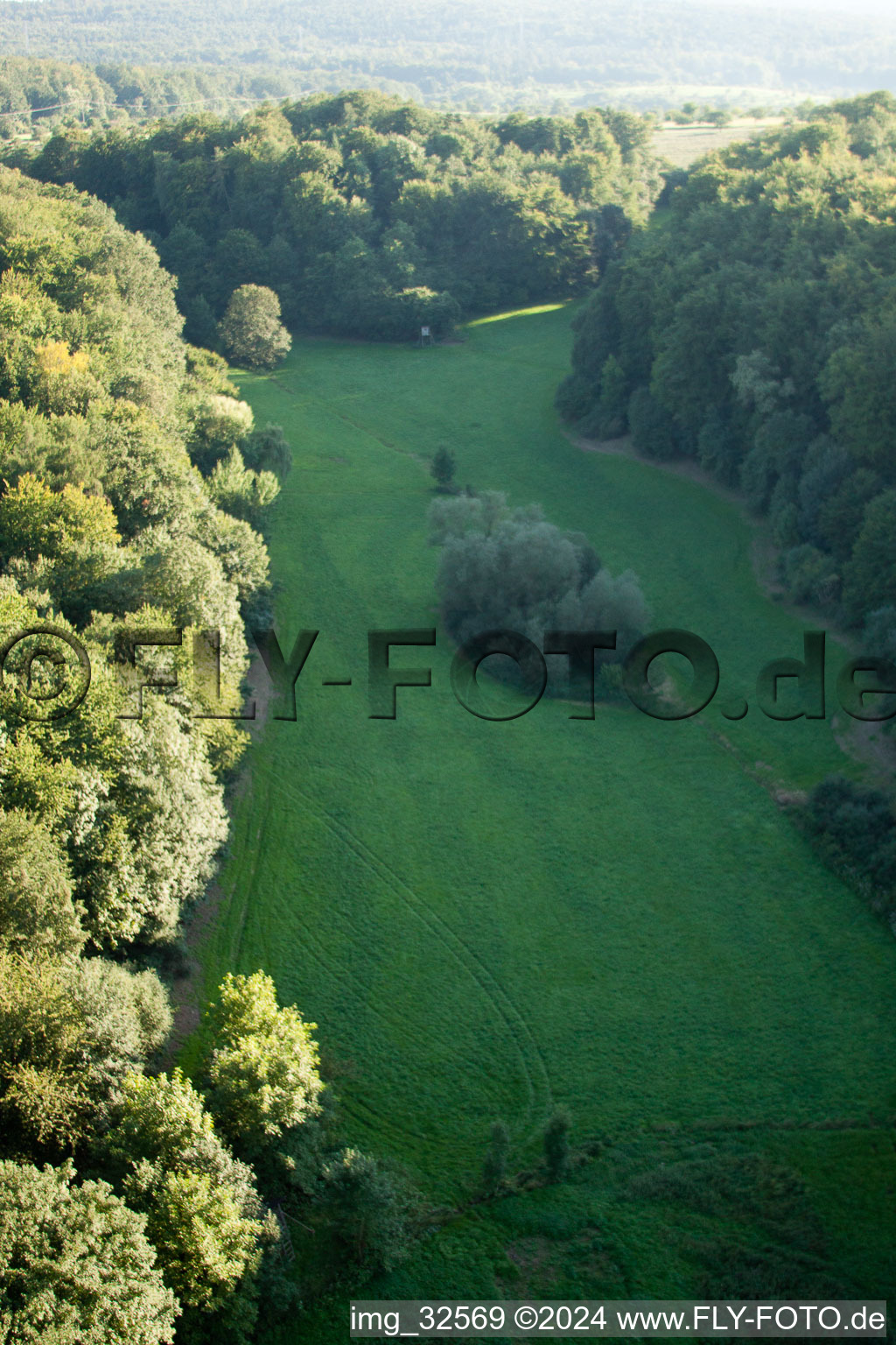 Kettelbachtal Nature Reserve in the district Obernhausen in Birkenfeld in the state Baden-Wuerttemberg, Germany from a drone