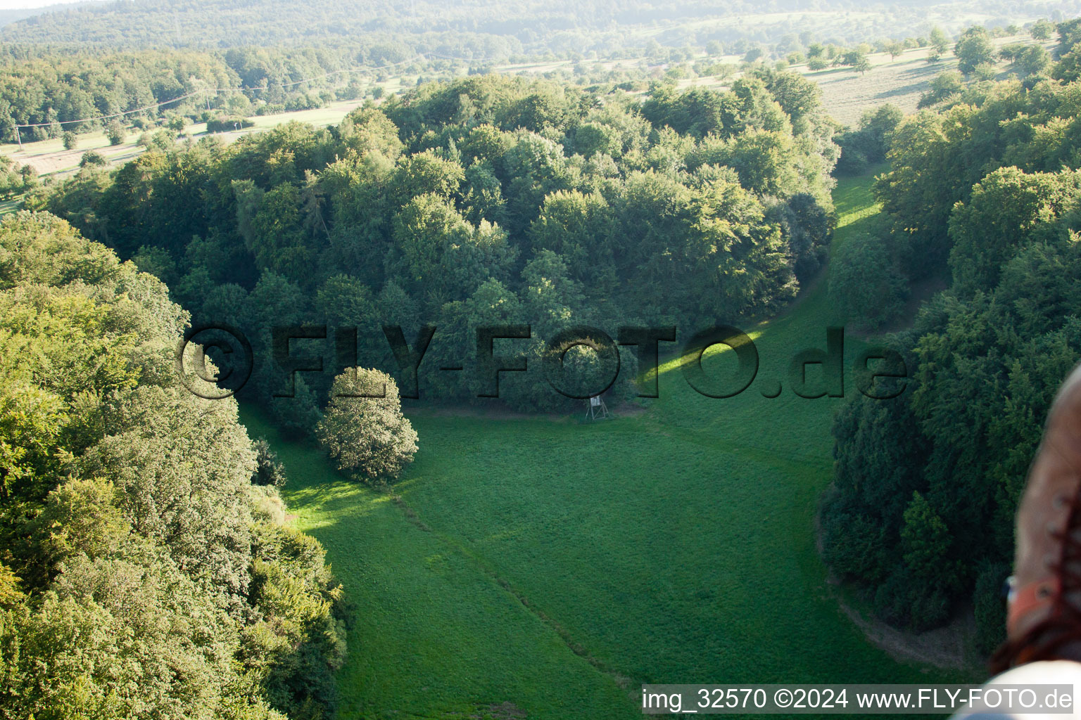 Kettelbachtal Nature Reserve in the district Obernhausen in Birkenfeld in the state Baden-Wuerttemberg, Germany seen from a drone