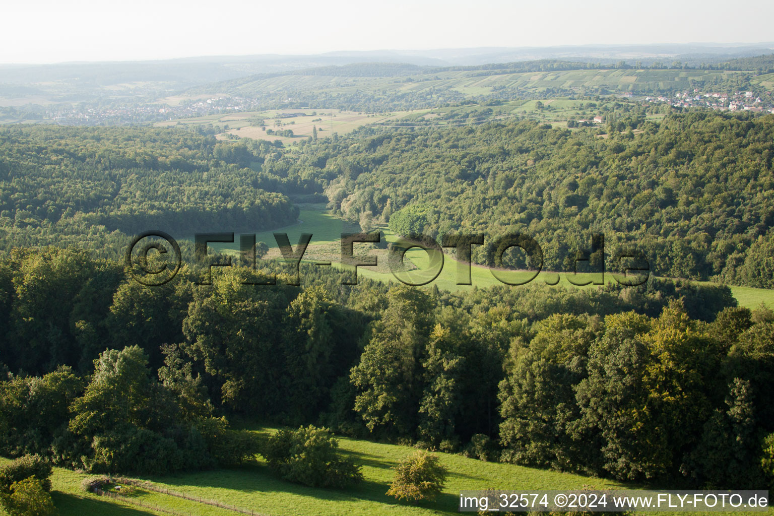 Aerial photograpy of Kettelbachtal Nature Reserve in the district Obernhausen in Birkenfeld in the state Baden-Wuerttemberg, Germany