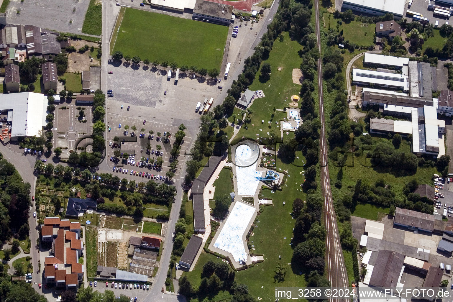 Outdoor pool in Sinsheim in the state Baden-Wuerttemberg, Germany