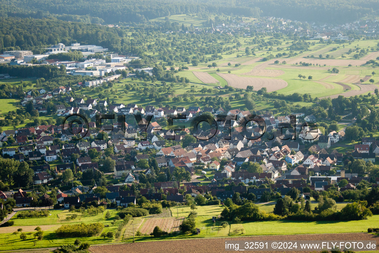 District Obernhausen in Birkenfeld in the state Baden-Wuerttemberg, Germany viewn from the air