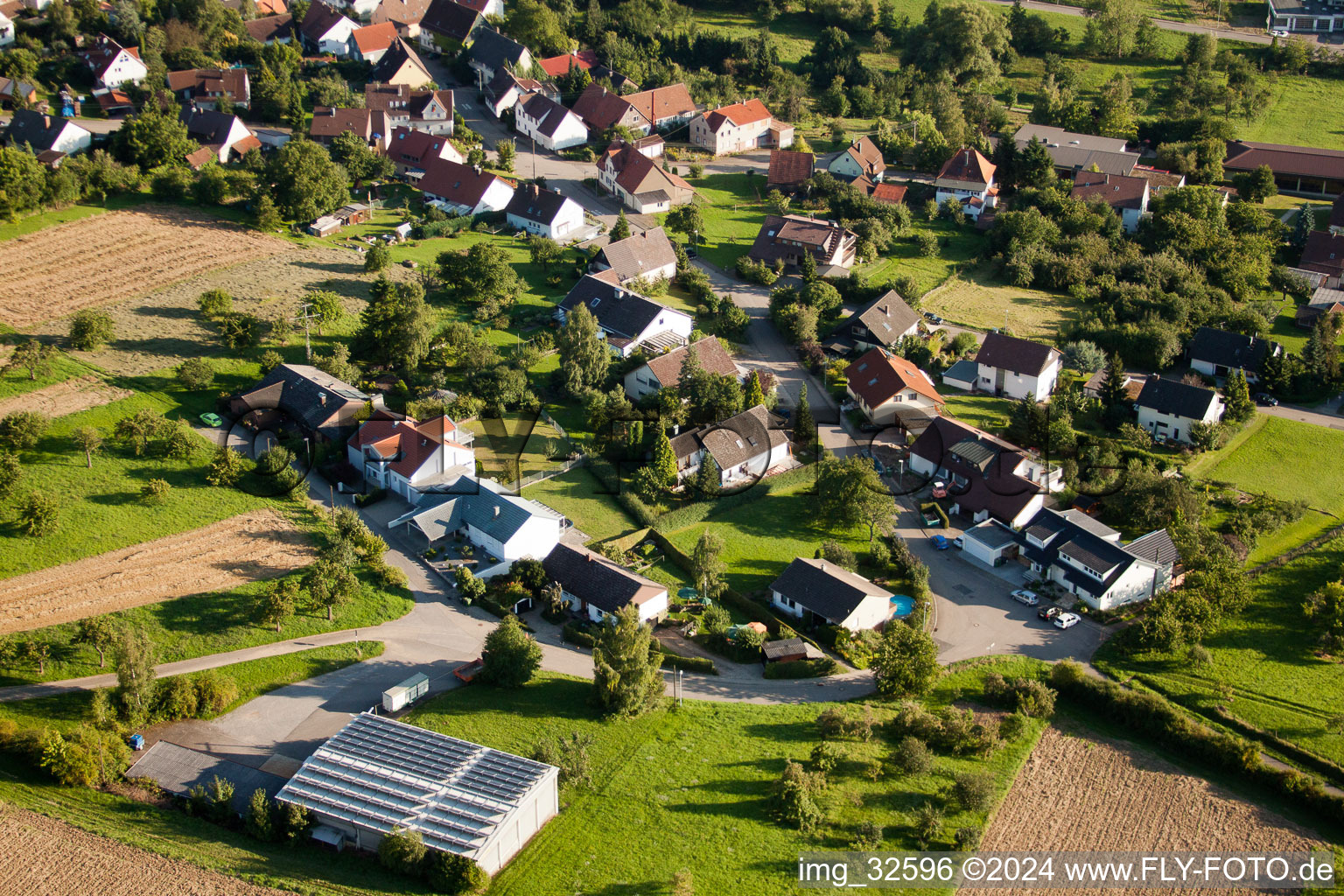 District Obernhausen in Birkenfeld in the state Baden-Wuerttemberg, Germany from the drone perspective