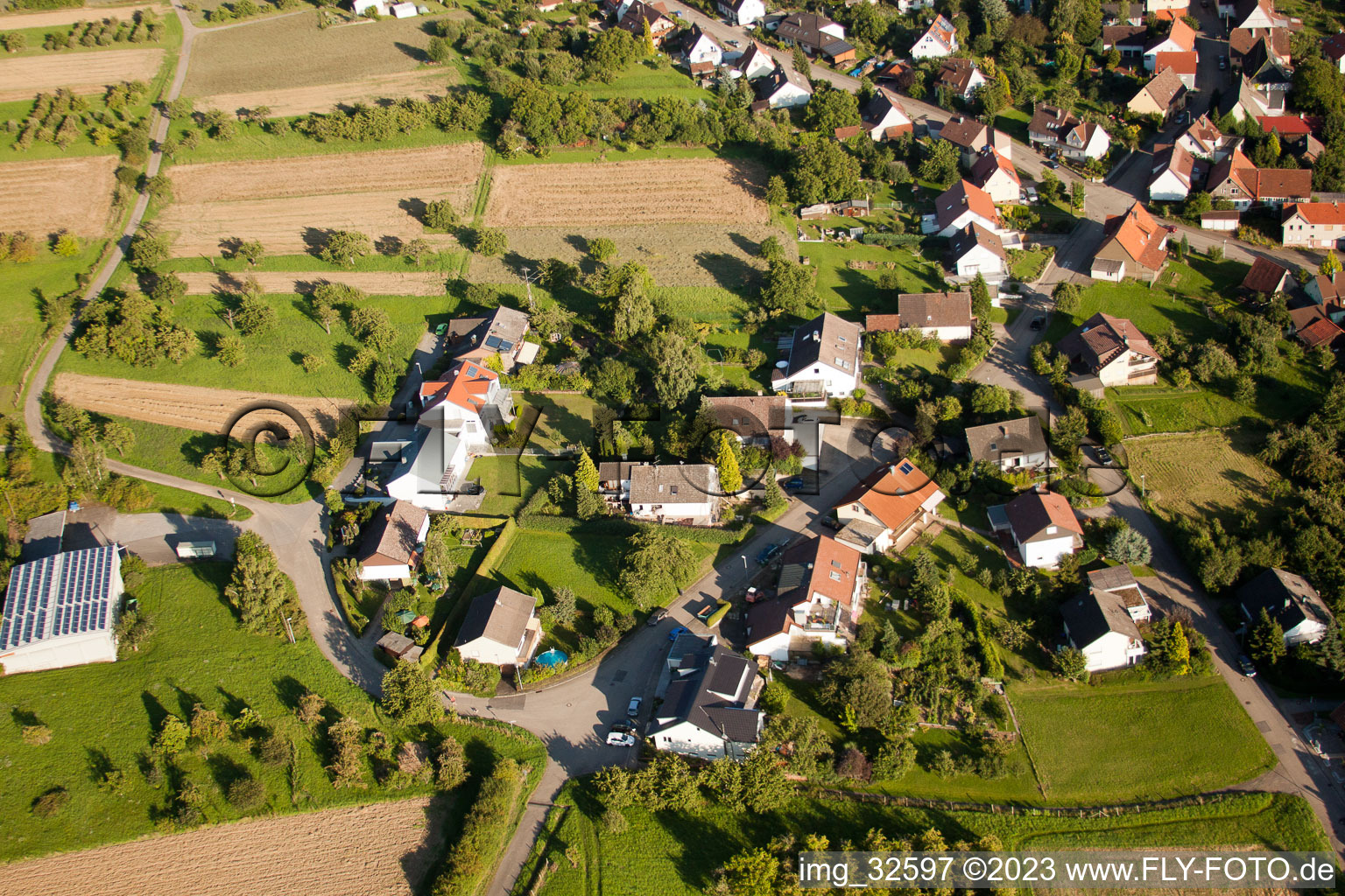 Oblique view of Gräfenhausen in the state Baden-Wuerttemberg, Germany