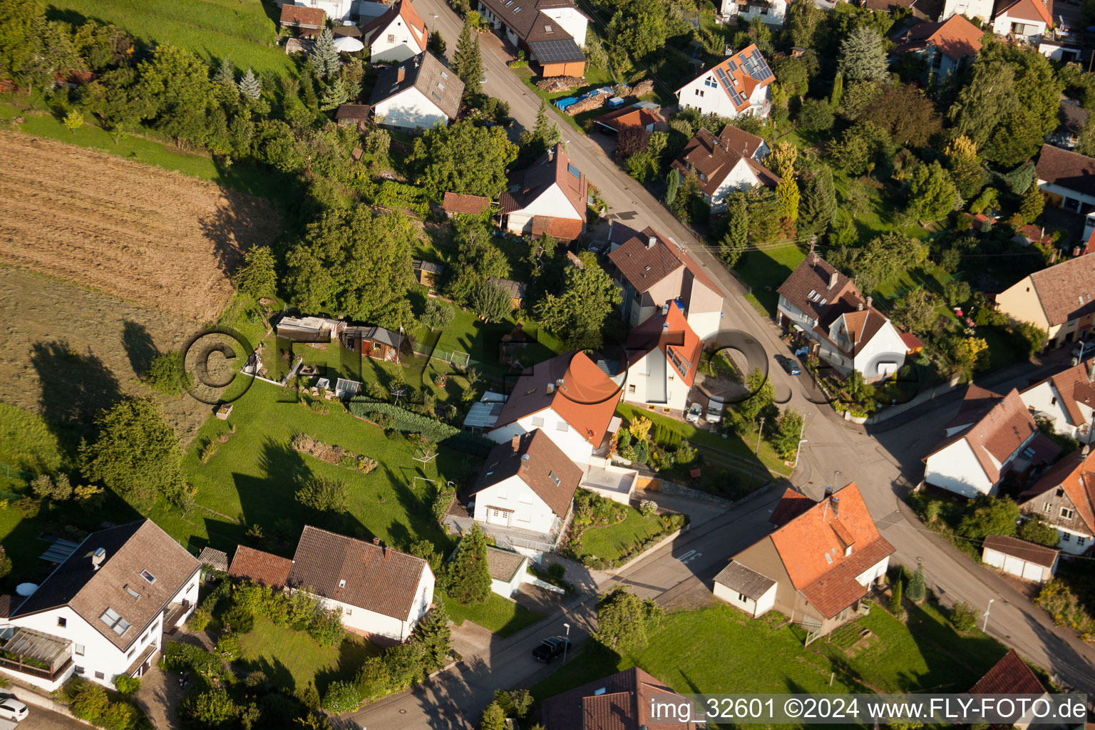 Oblique view of District Obernhausen in Birkenfeld in the state Baden-Wuerttemberg, Germany