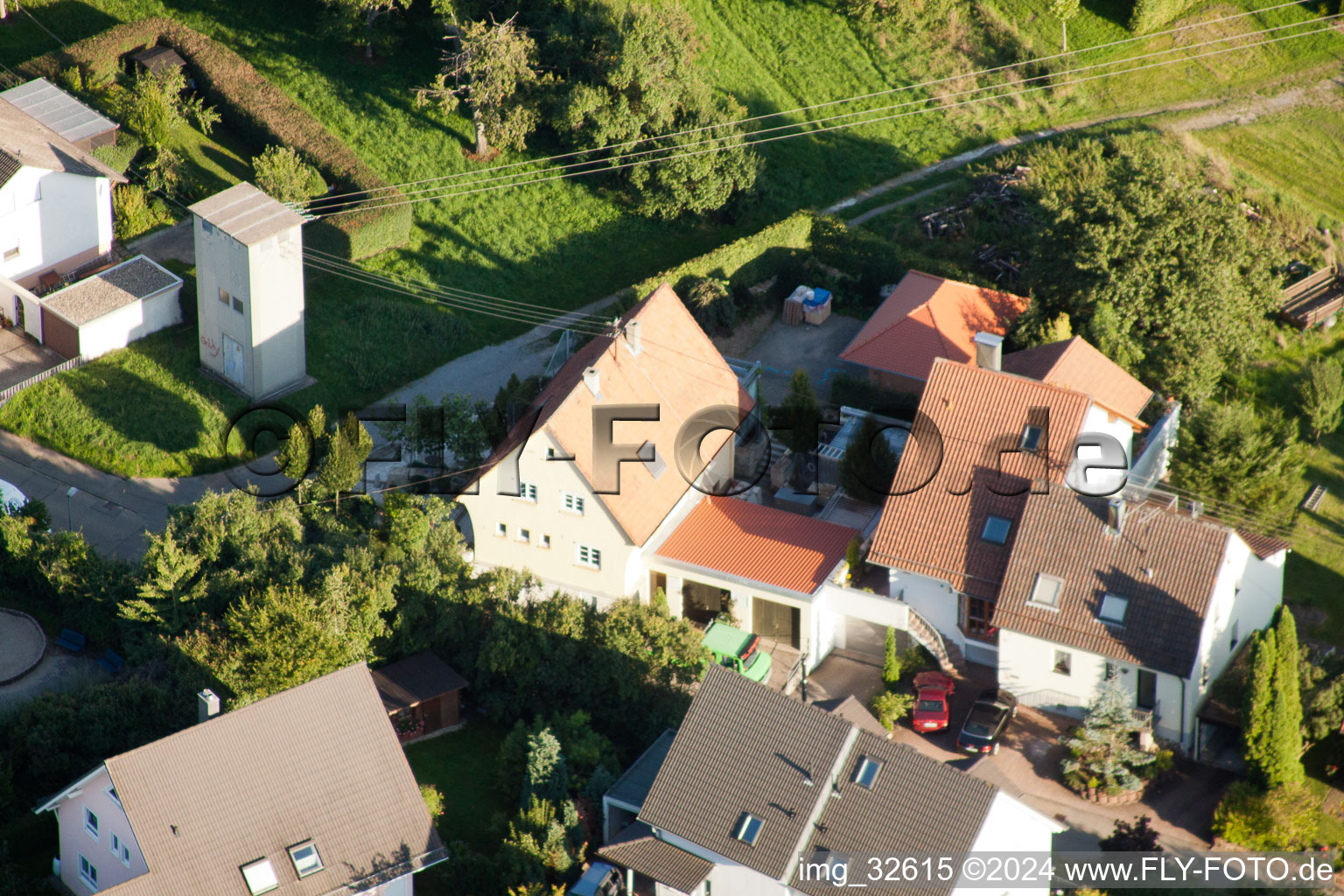 District Gräfenhausen in Birkenfeld in the state Baden-Wuerttemberg, Germany seen from a drone