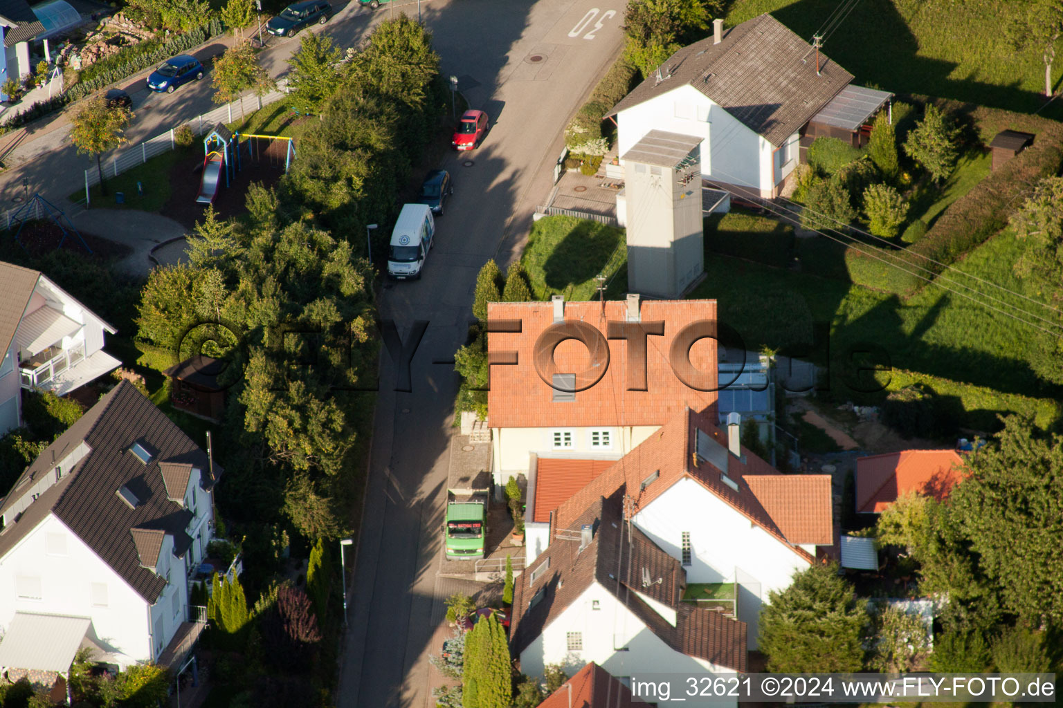 District Gräfenhausen in Birkenfeld in the state Baden-Wuerttemberg, Germany seen from above