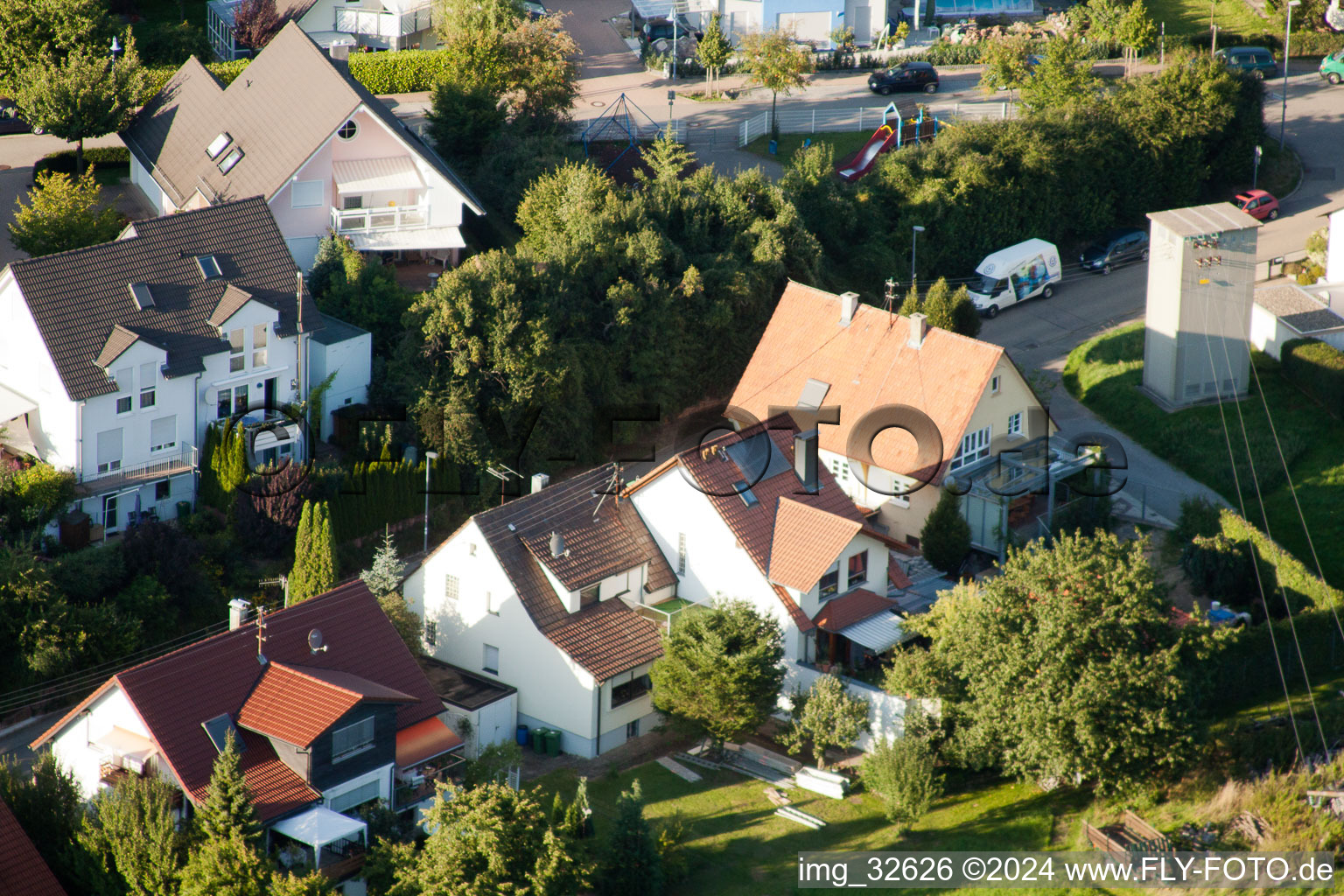 Drone recording of District Gräfenhausen in Birkenfeld in the state Baden-Wuerttemberg, Germany