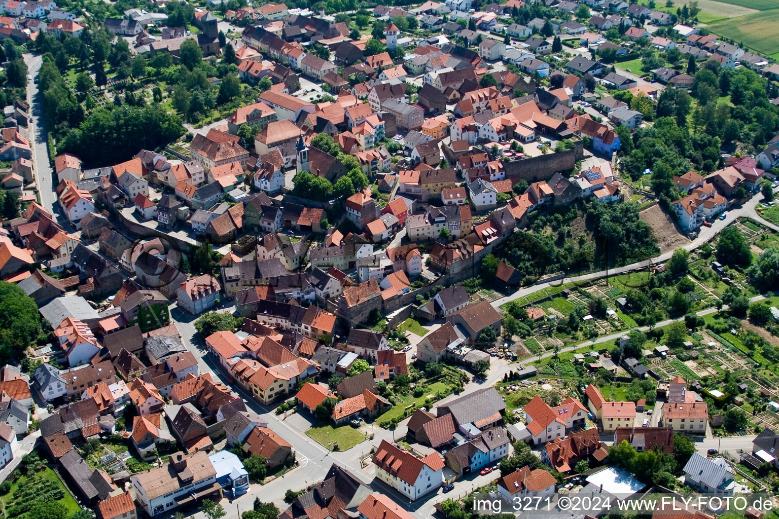 Aerial view of District Hilsbach in Sinsheim in the state Baden-Wuerttemberg, Germany