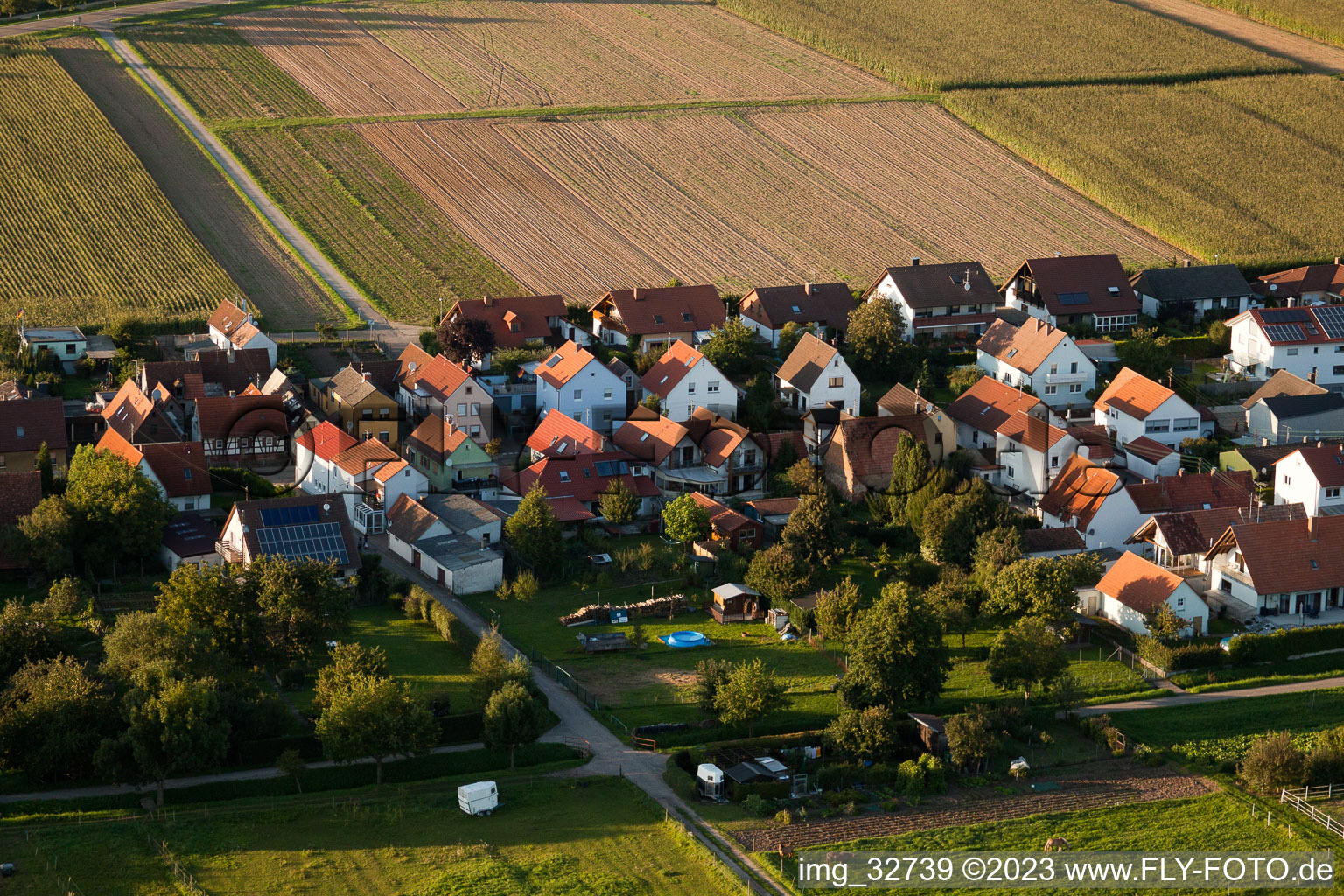 Aerial photograpy of In the Gänsried in Freckenfeld in the state Rhineland-Palatinate, Germany