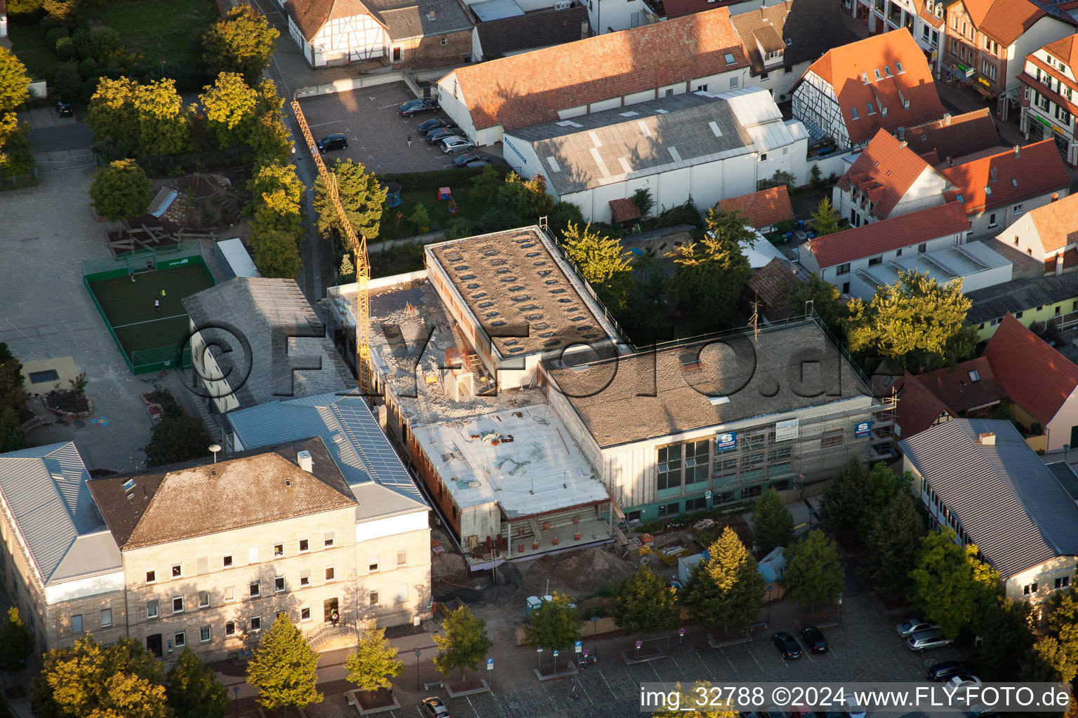 L. Riedinger Elementary School, Town Hall under renovation in Kandel in the state Rhineland-Palatinate, Germany