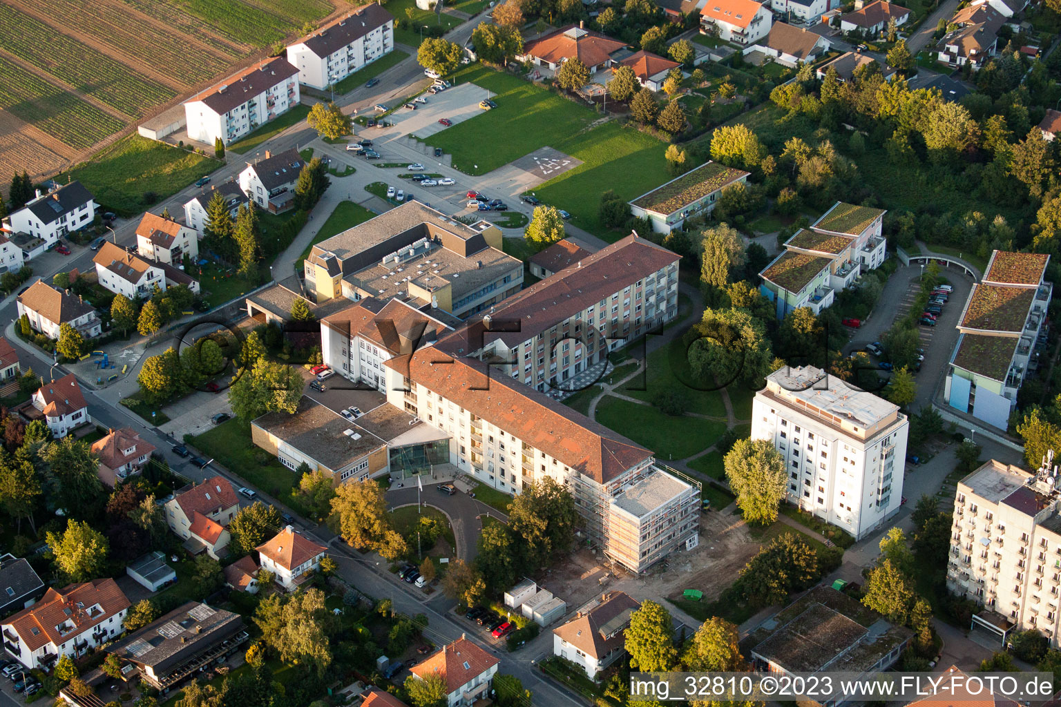 Aerial photograpy of Hospital in Kandel in the state Rhineland-Palatinate, Germany