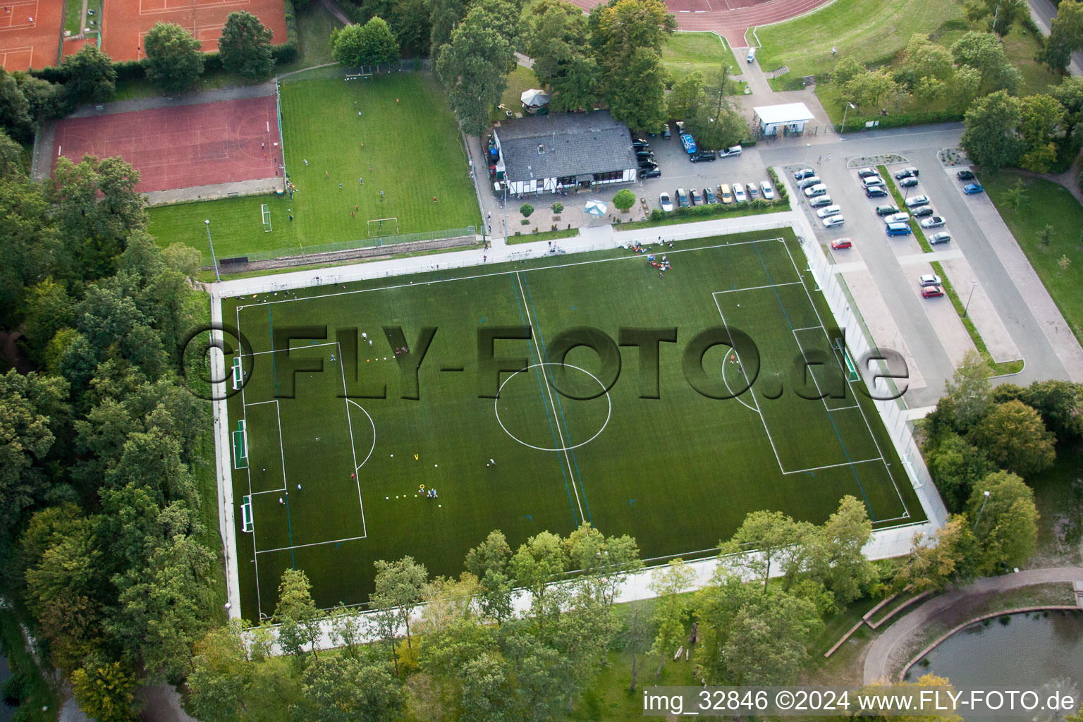 New artificial turf football pitch in Kandel in the state Rhineland-Palatinate, Germany