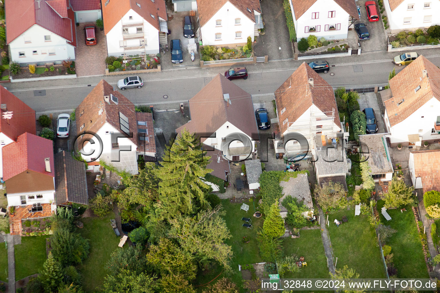 Waldstr in Kandel in the state Rhineland-Palatinate, Germany from the plane