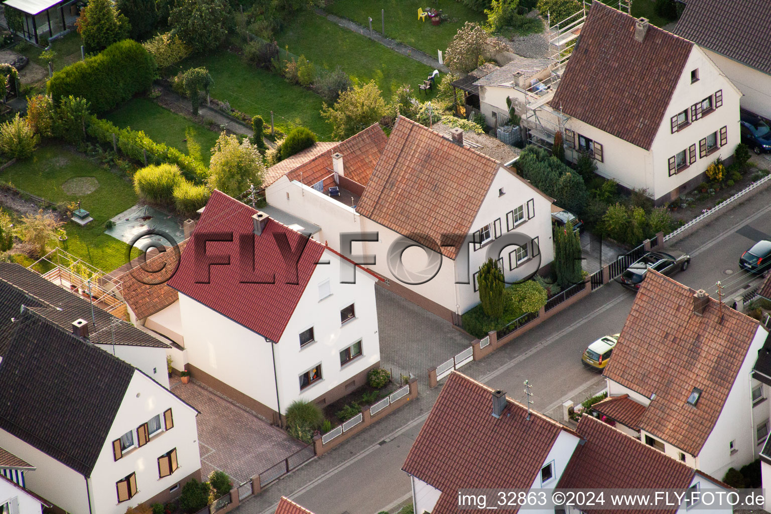 Drone image of Waldstr in Kandel in the state Rhineland-Palatinate, Germany