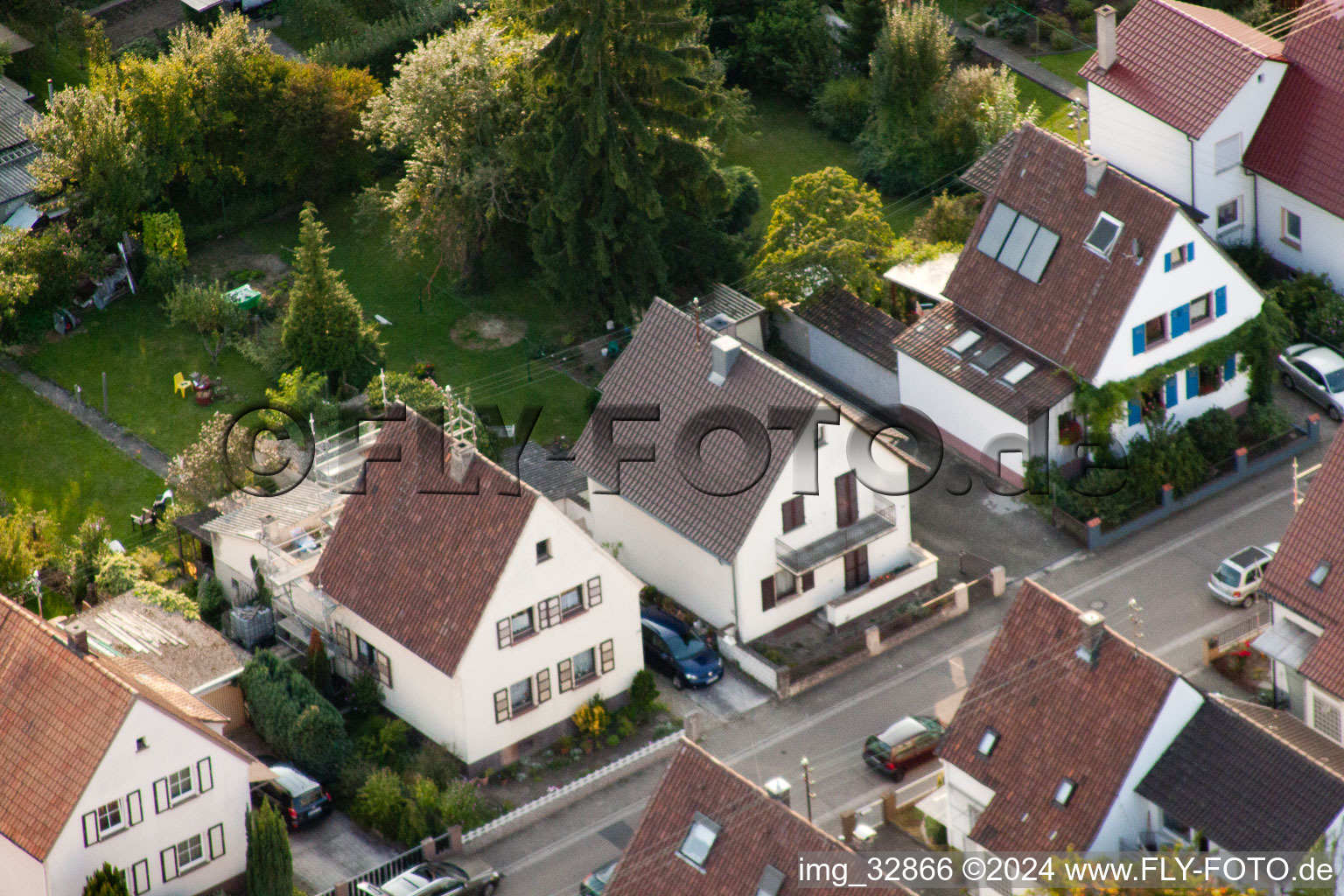 Waldstr in Kandel in the state Rhineland-Palatinate, Germany from the drone perspective