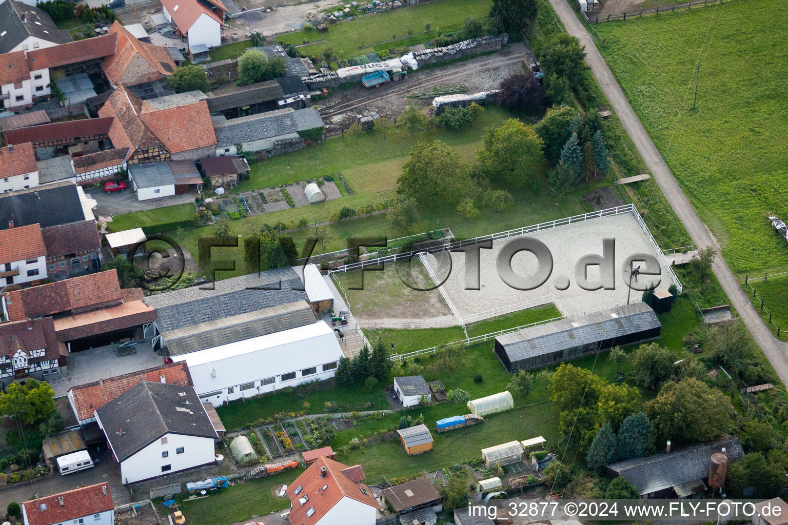 Bird's eye view of District Minderslachen in Kandel in the state Rhineland-Palatinate, Germany