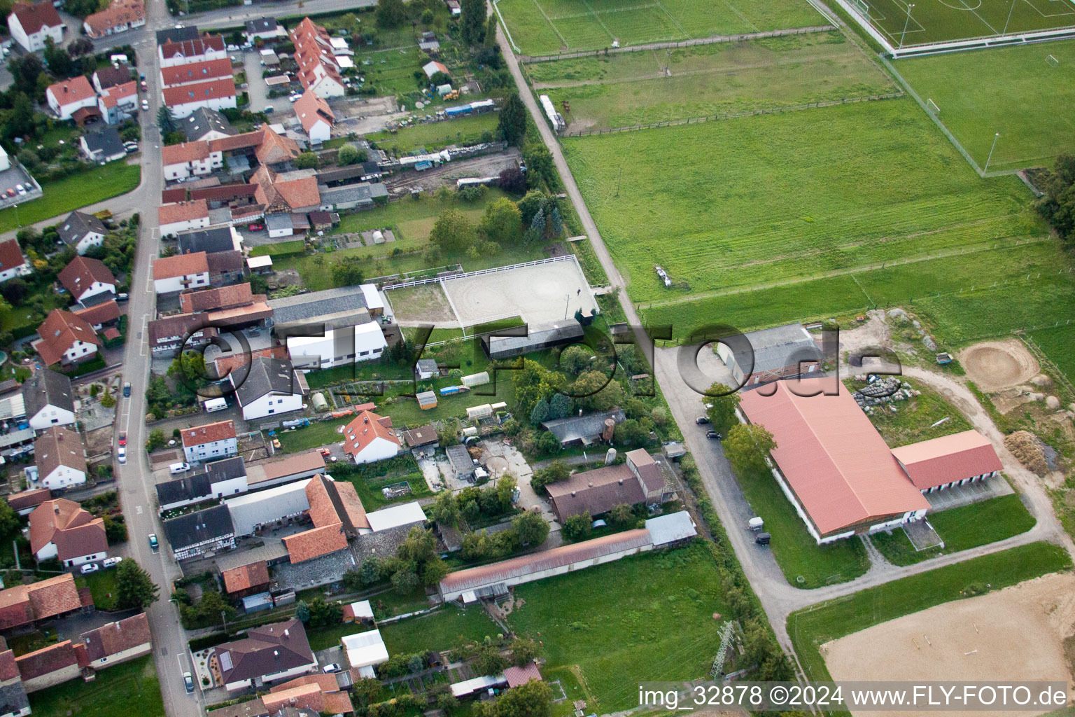 District Minderslachen in Kandel in the state Rhineland-Palatinate, Germany viewn from the air