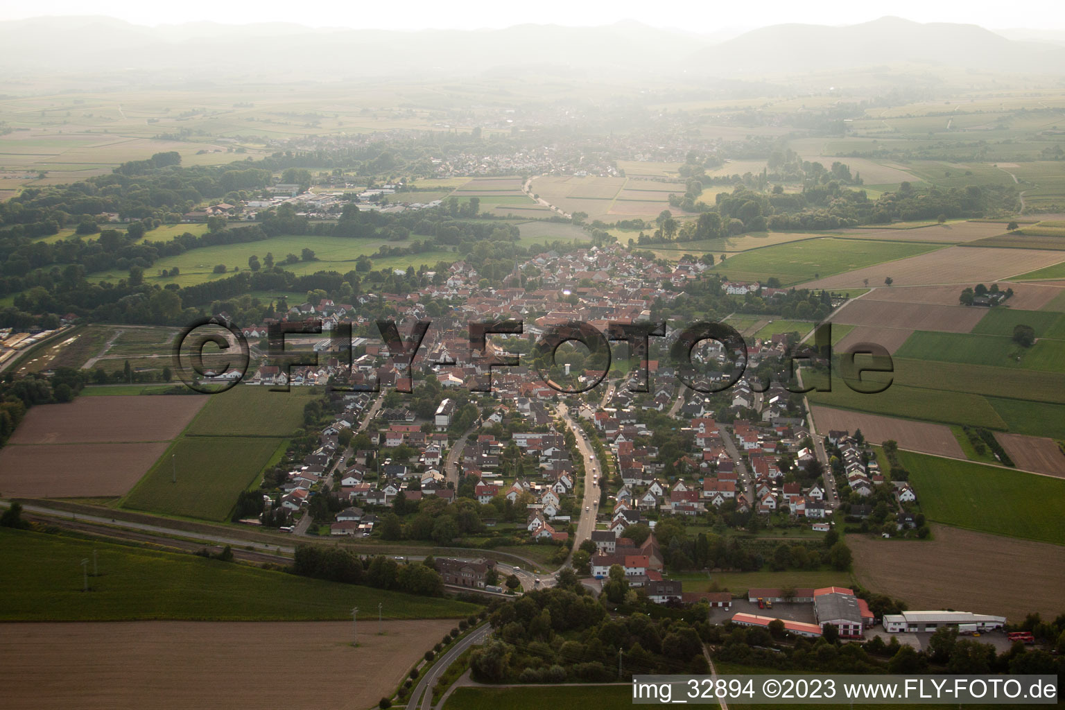 Rohrbach in the state Rhineland-Palatinate, Germany viewn from the air