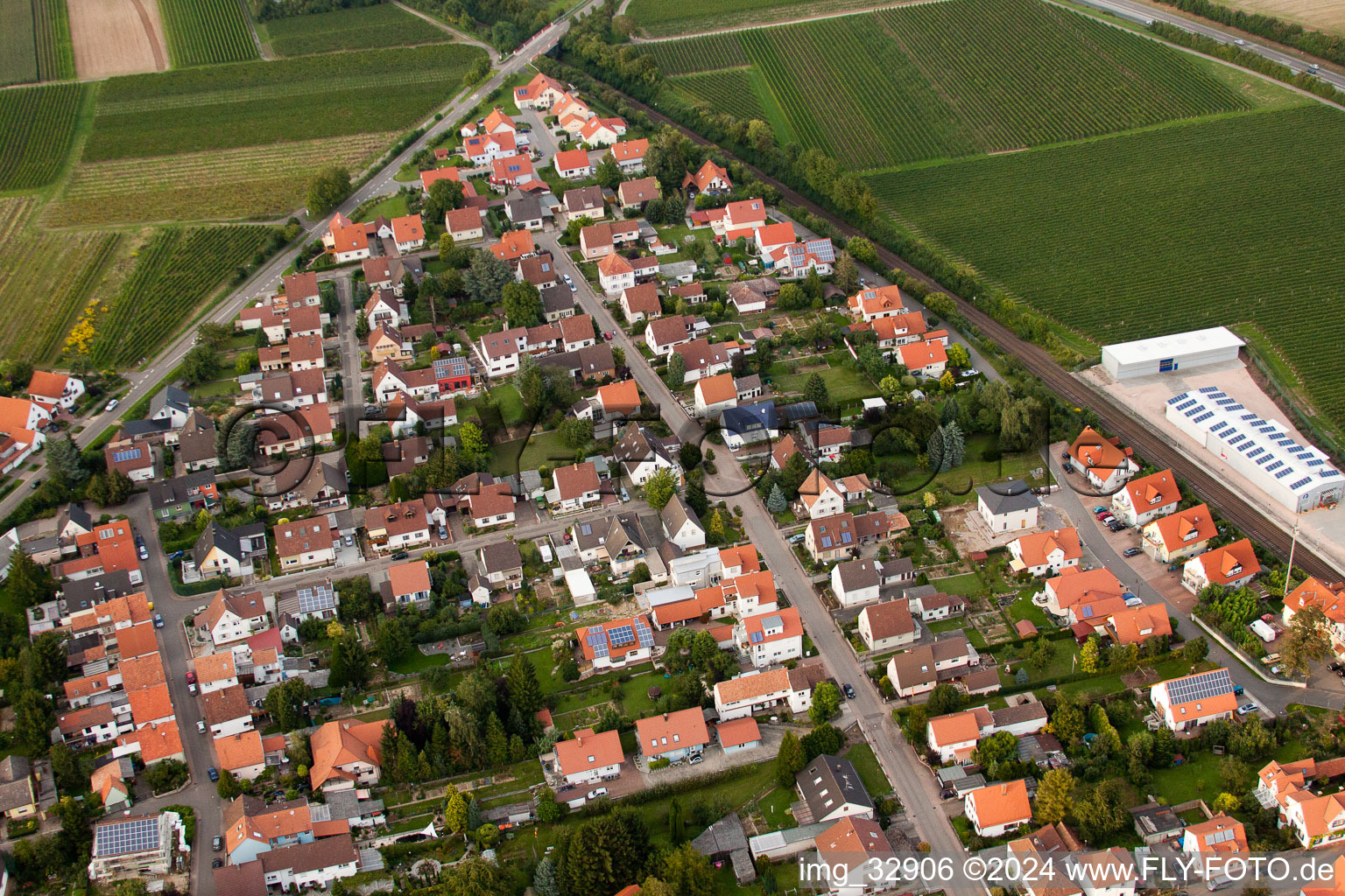 Insheim in the state Rhineland-Palatinate, Germany viewn from the air