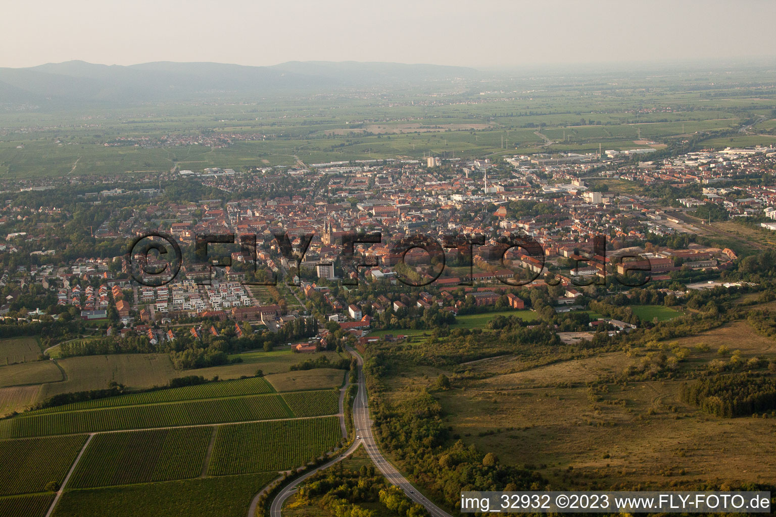 Landau from the south in Landau in der Pfalz in the state Rhineland-Palatinate, Germany from above