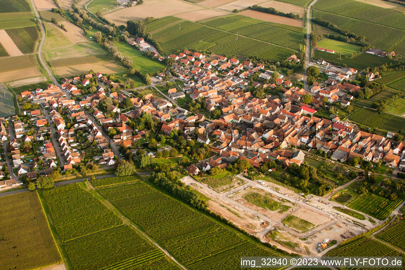 Drone image of Impflingen in the state Rhineland-Palatinate, Germany