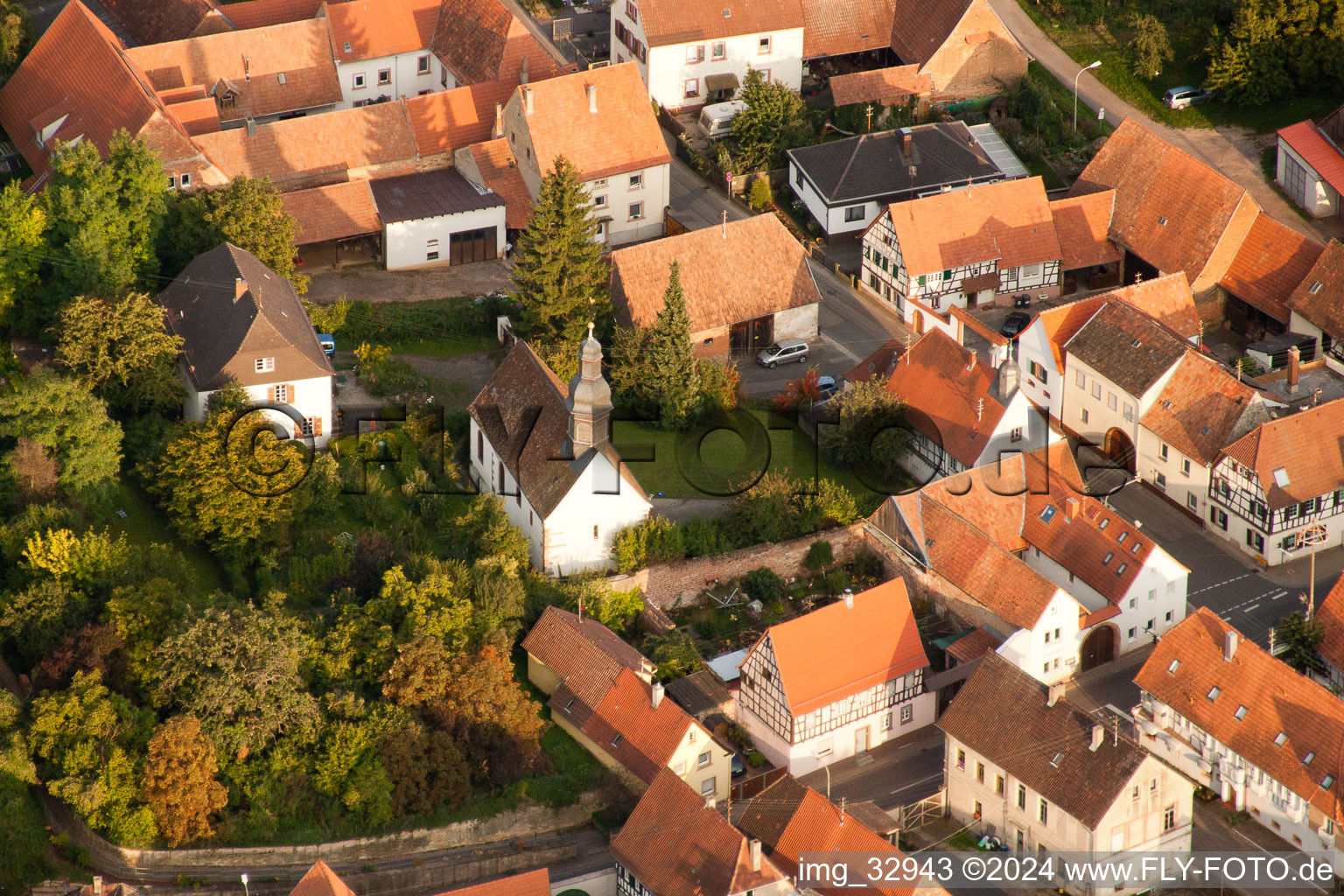 Impflingen in the state Rhineland-Palatinate, Germany from the drone perspective