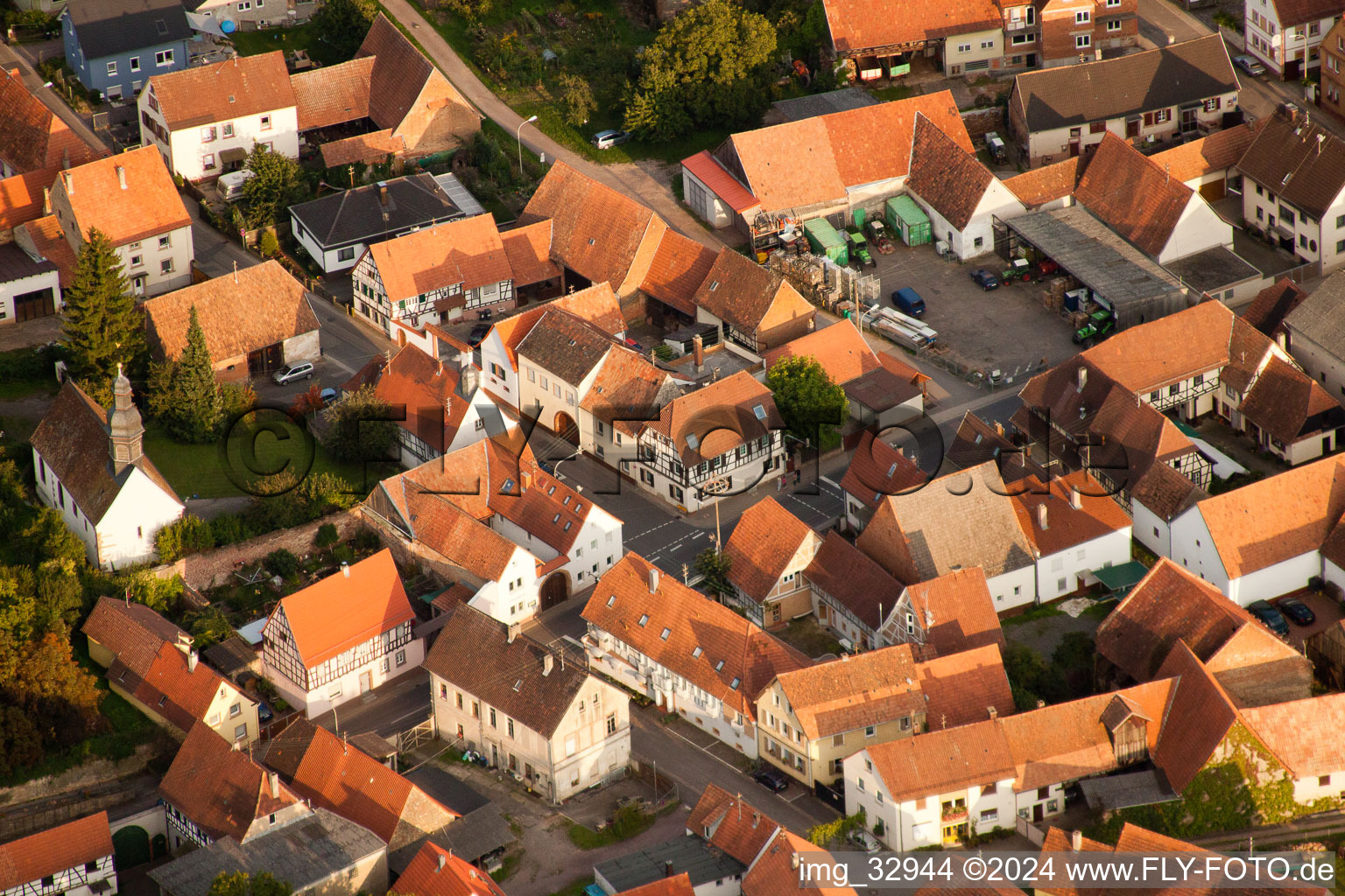 Impflingen in the state Rhineland-Palatinate, Germany from a drone