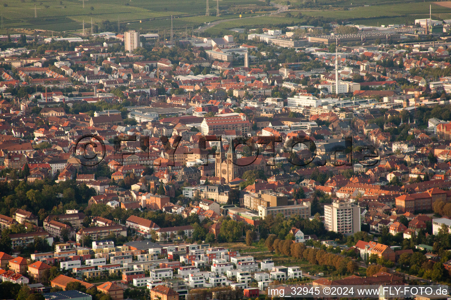 Drone image of Landau in der Pfalz in the state Rhineland-Palatinate, Germany