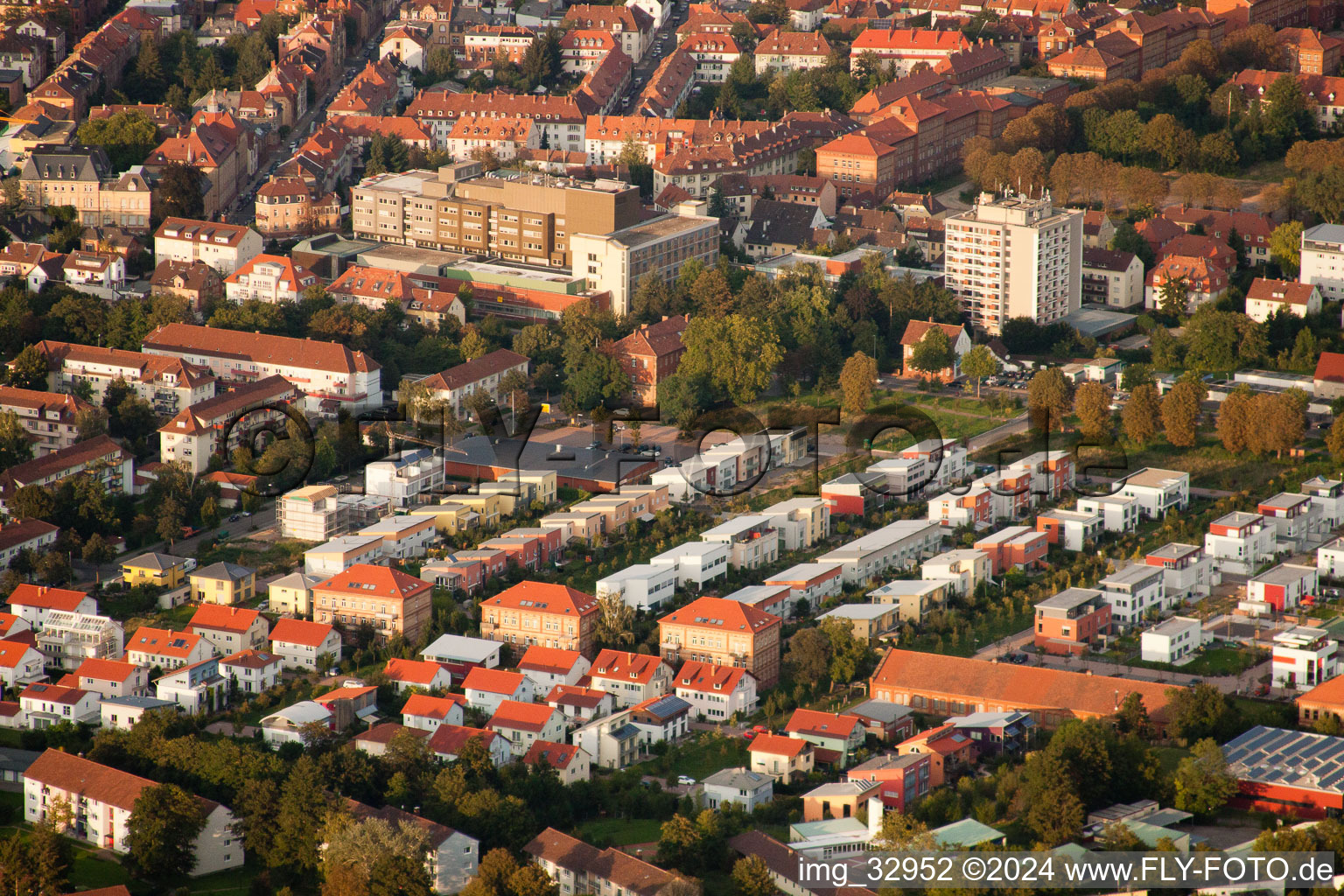 Aerial view of Landau in der Pfalz in the state Rhineland-Palatinate, Germany