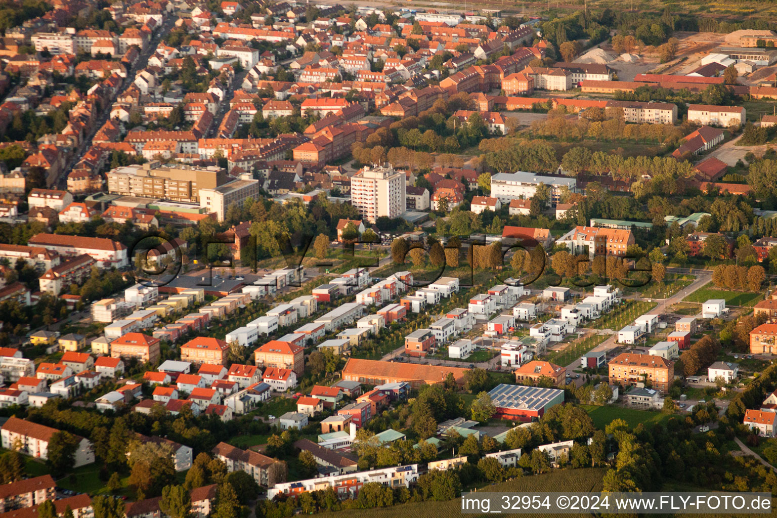 Aerial photograpy of Landau in der Pfalz in the state Rhineland-Palatinate, Germany