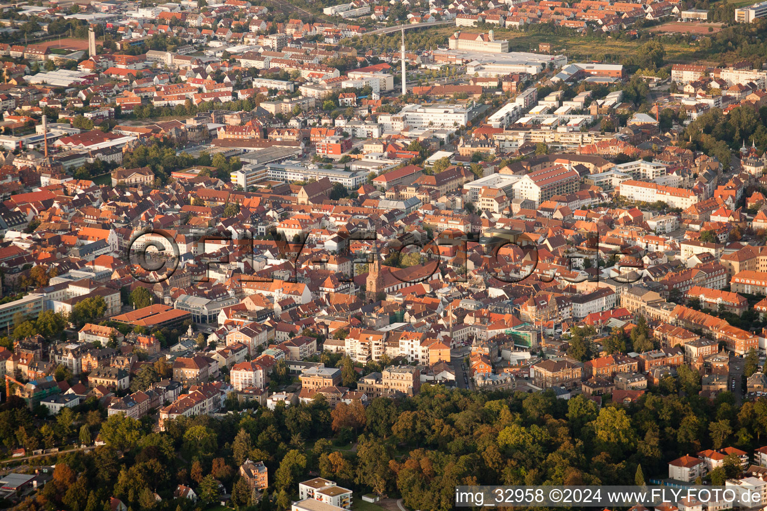 Oblique view of Landau in der Pfalz in the state Rhineland-Palatinate, Germany