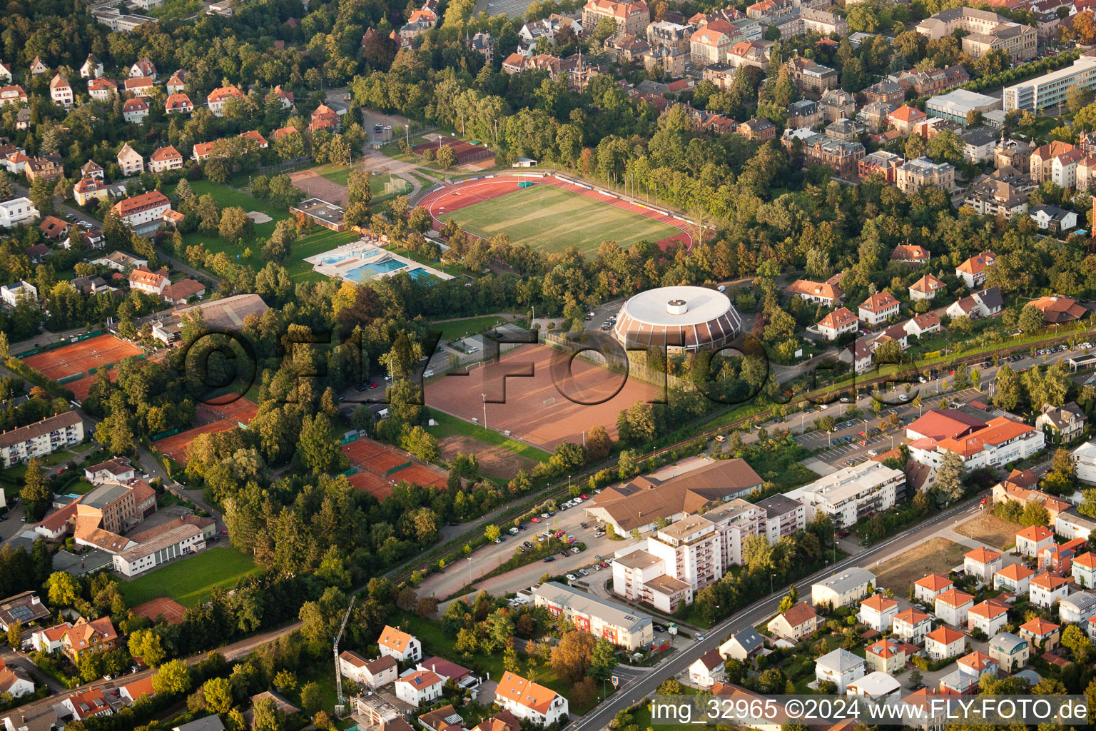 Landau in der Pfalz in the state Rhineland-Palatinate, Germany from the plane