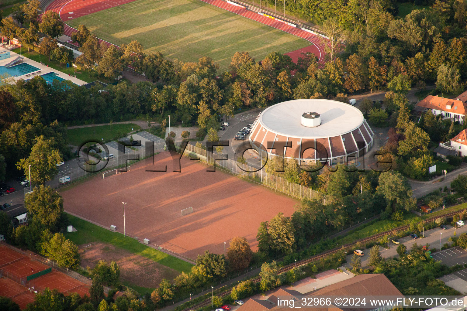 Bird's eye view of Landau in der Pfalz in the state Rhineland-Palatinate, Germany