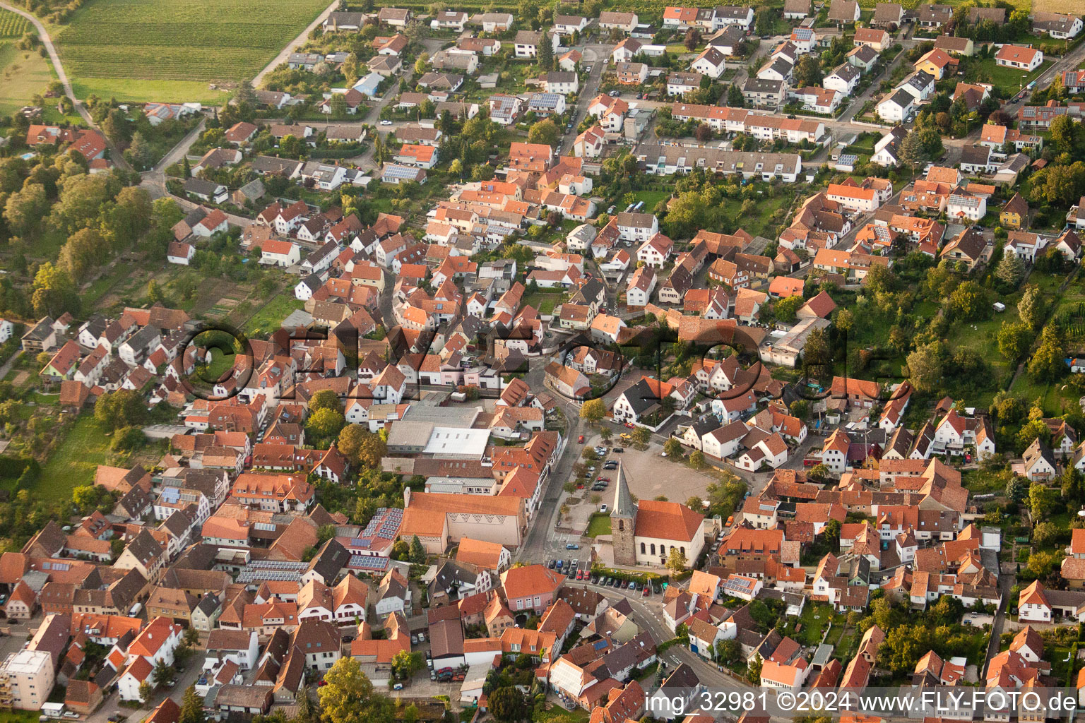 Town View of the streets and houses of the residential areas in the district Godramstein in Landau in der Pfalz in the state Rhineland-Palatinate