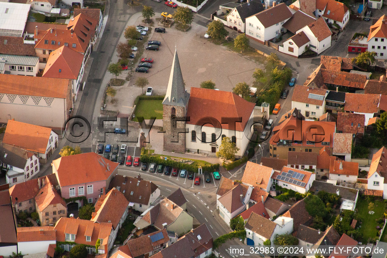 Church building in the village of in Godramstein in the state Rhineland-Palatinate, Germany