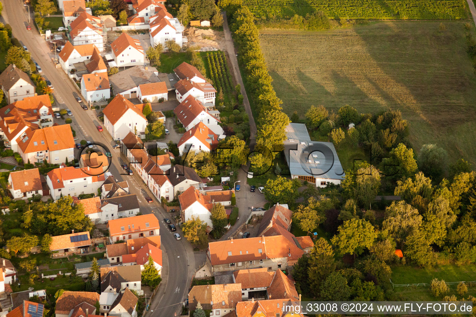 District Godramstein in Landau in der Pfalz in the state Rhineland-Palatinate, Germany from a drone