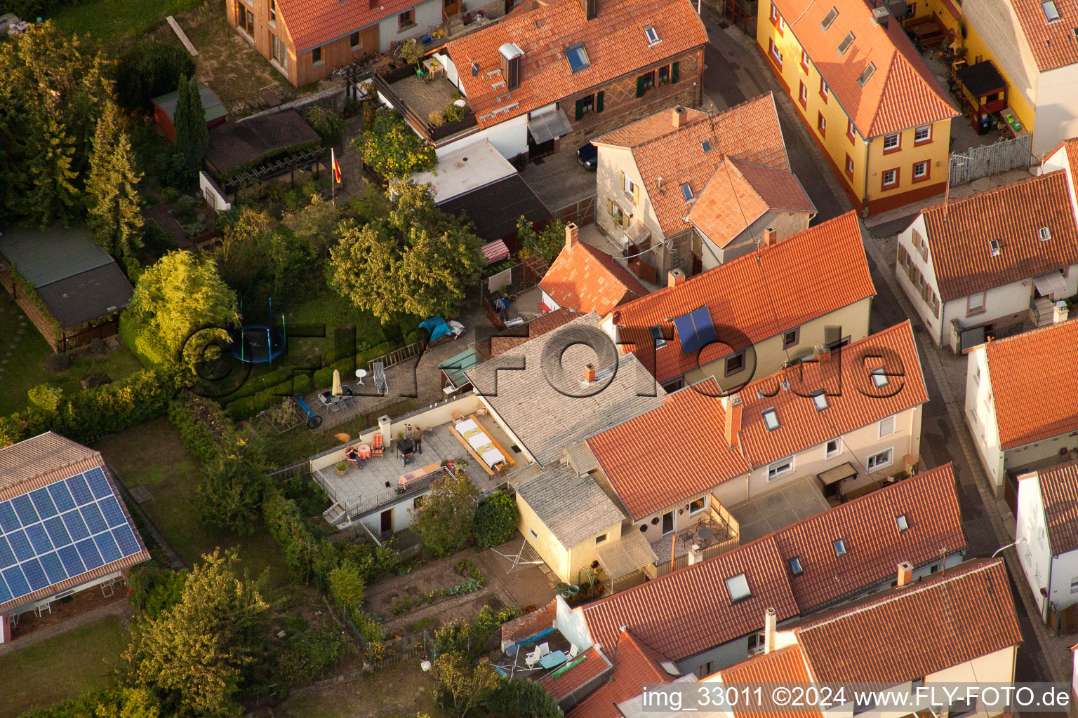 District Godramstein in Landau in der Pfalz in the state Rhineland-Palatinate, Germany from the drone perspective