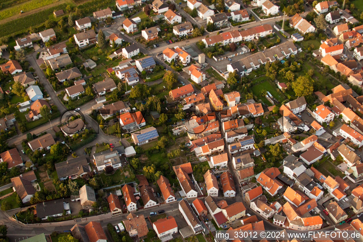 New Street in the district Godramstein in Landau in der Pfalz in the state Rhineland-Palatinate, Germany out of the air