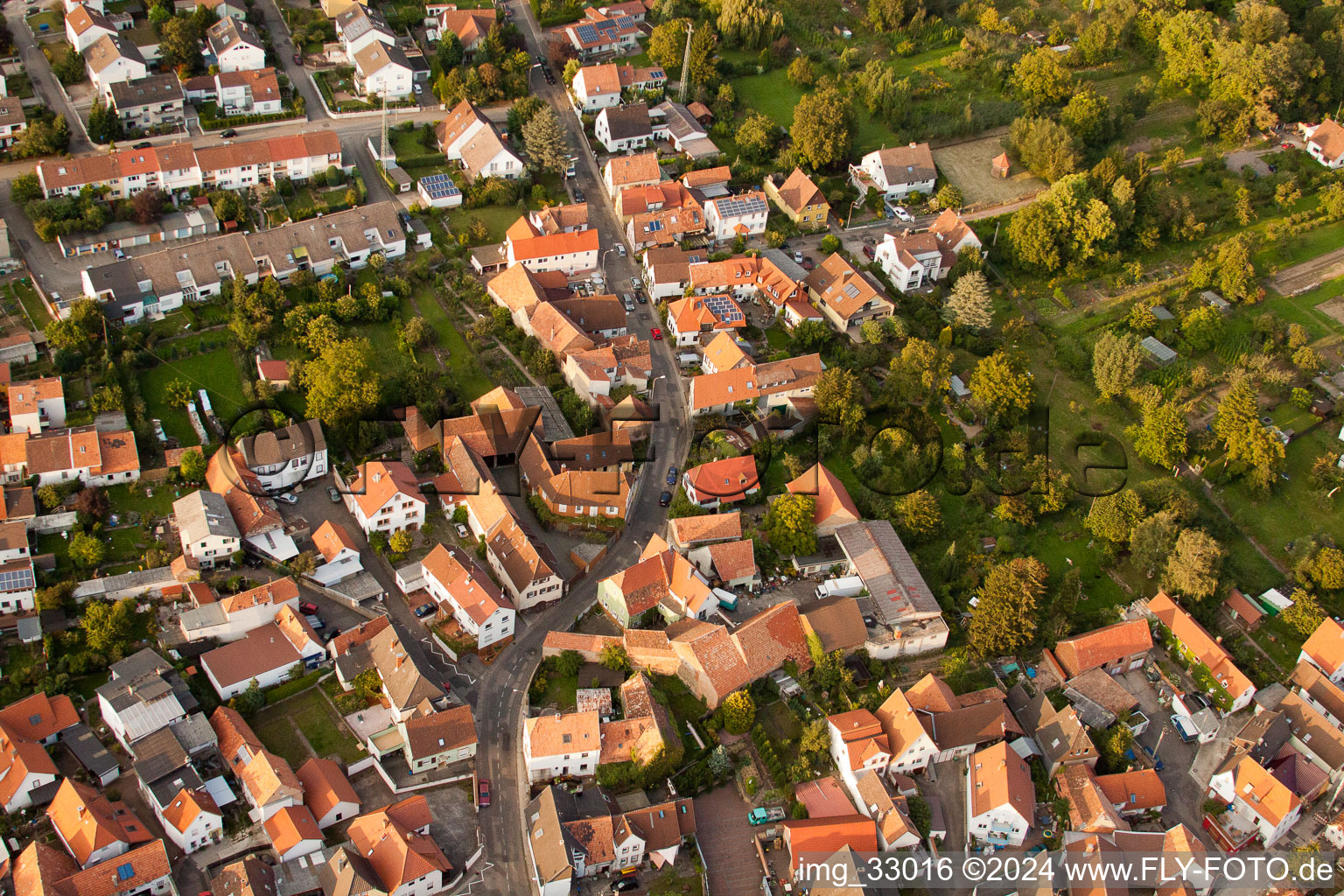 Aerial view of District Godramstein in Landau in der Pfalz in the state Rhineland-Palatinate, Germany