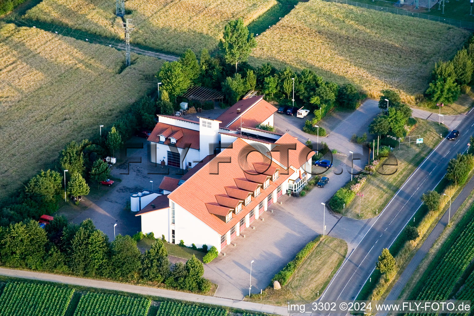 Oblique view of Fire department in Kandel in the state Rhineland-Palatinate, Germany