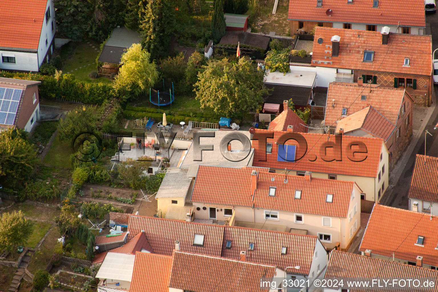 Bird's eye view of New Street in the district Godramstein in Landau in der Pfalz in the state Rhineland-Palatinate, Germany