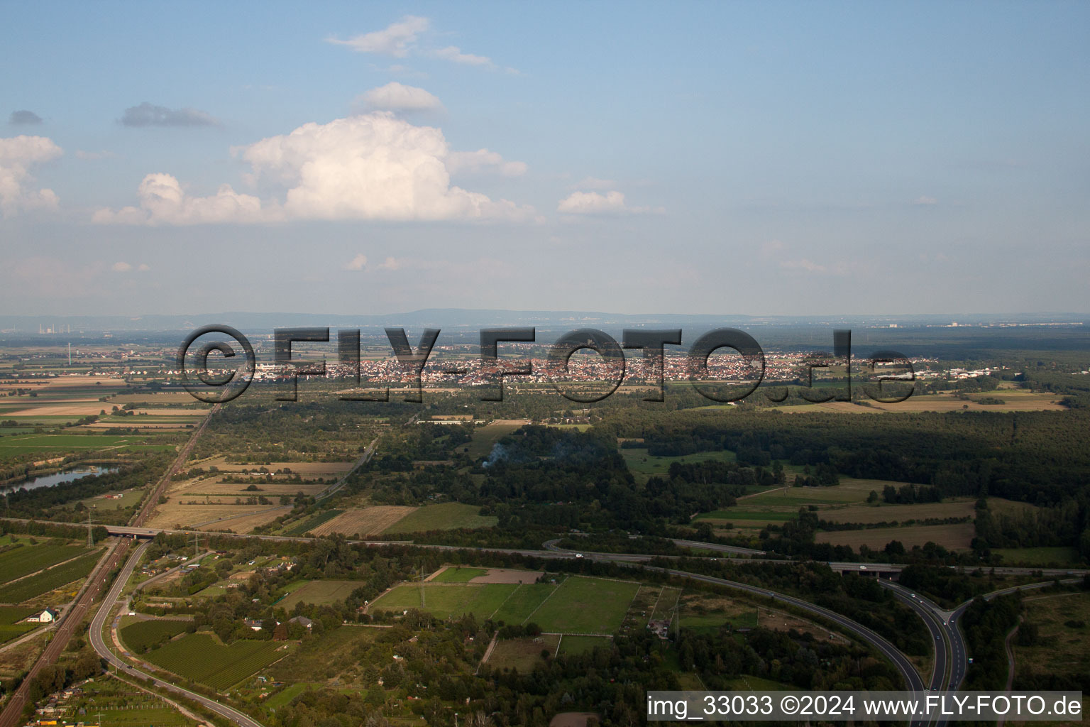 From the west in Haßloch in the state Rhineland-Palatinate, Germany